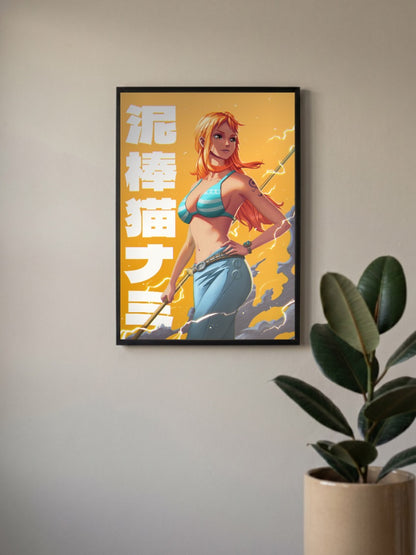 Nami Thief Cat Art Anime Poster