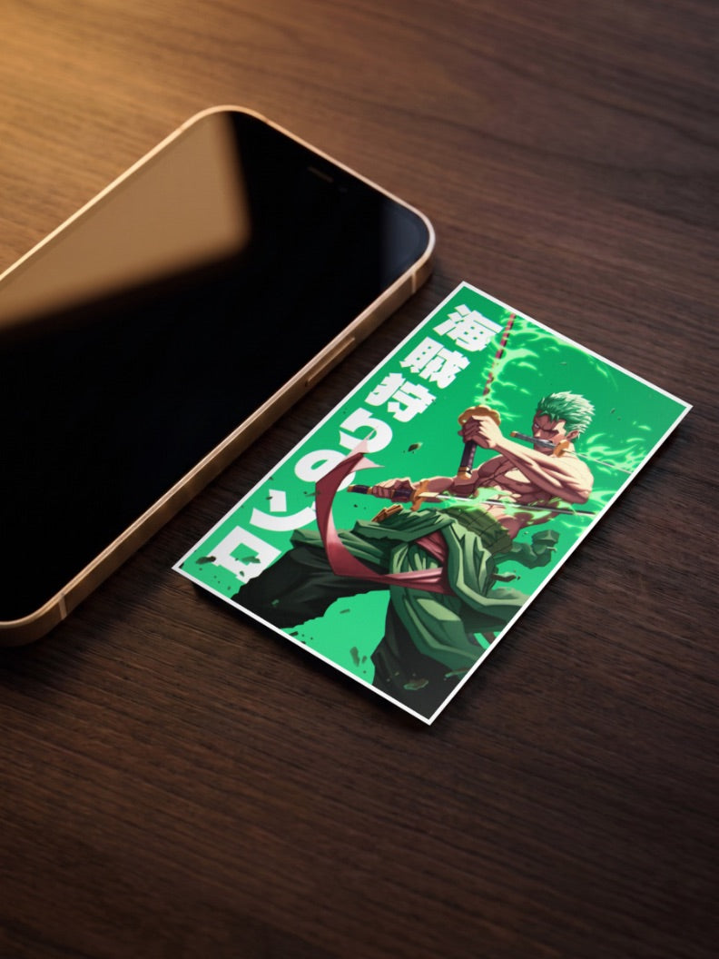 Zoro Pirate Hunter Green Art Anime Poster