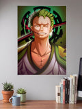 Zoro Demonic Aura Portrait Anime Poster