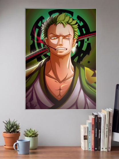 Zoro Demonic Aura Portrait Anime Poster