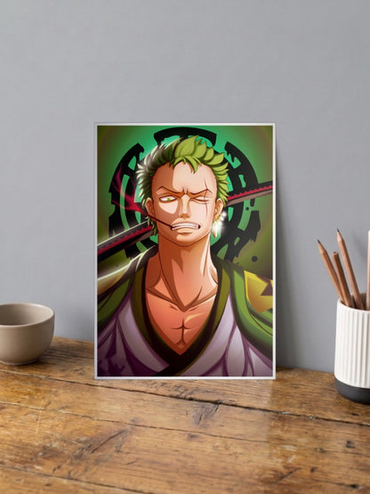 Zoro Demonic Aura Portrait Anime Poster