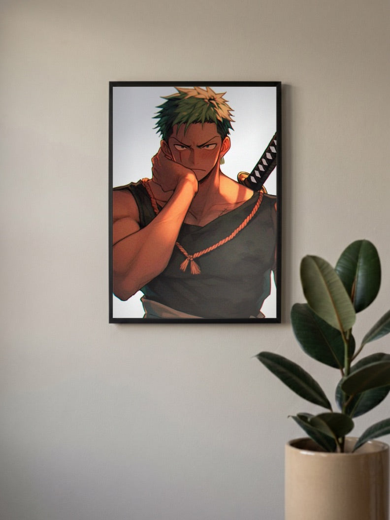 Zoro Thinking Pose Art Anime Poster