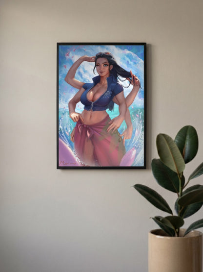 Robin Multi Arm Beach Art Anime Poster