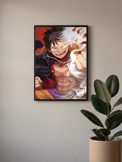 Luffy Gear 5 Fist Close Up Anime Poster