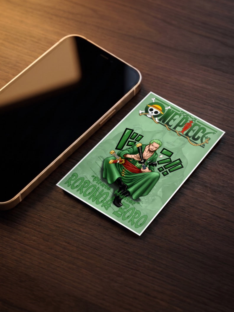 Zoro Sword Hilt Grip Art Anime Poster as a pocket poster, sized to fit behind a phone case