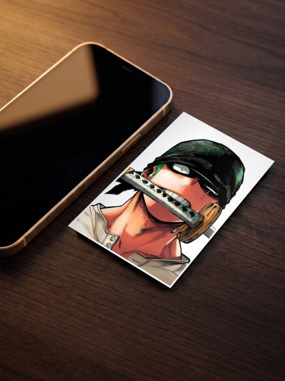Zoro Sword Teeth Close Up Anime Poster