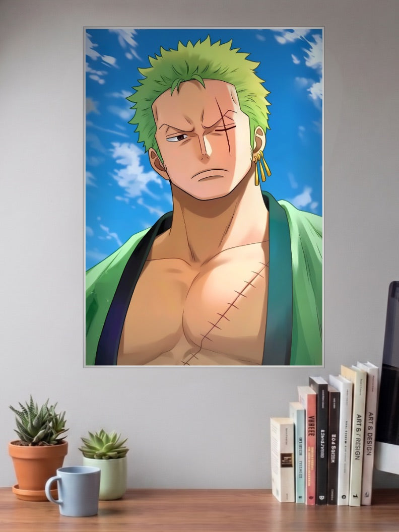 Zoro Blue Sky Portrait Anime Poster
