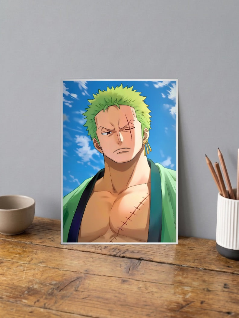 Zoro Blue Sky Portrait Anime Poster