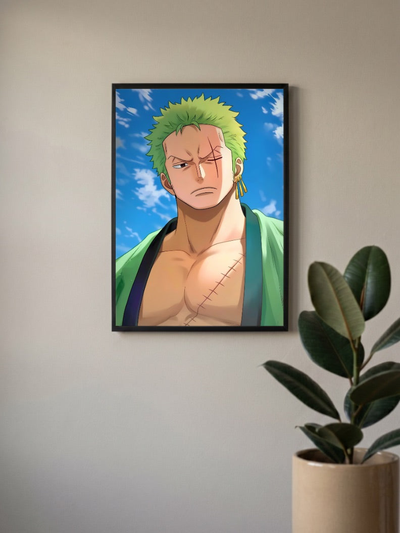 Zoro Blue Sky Portrait Anime Poster