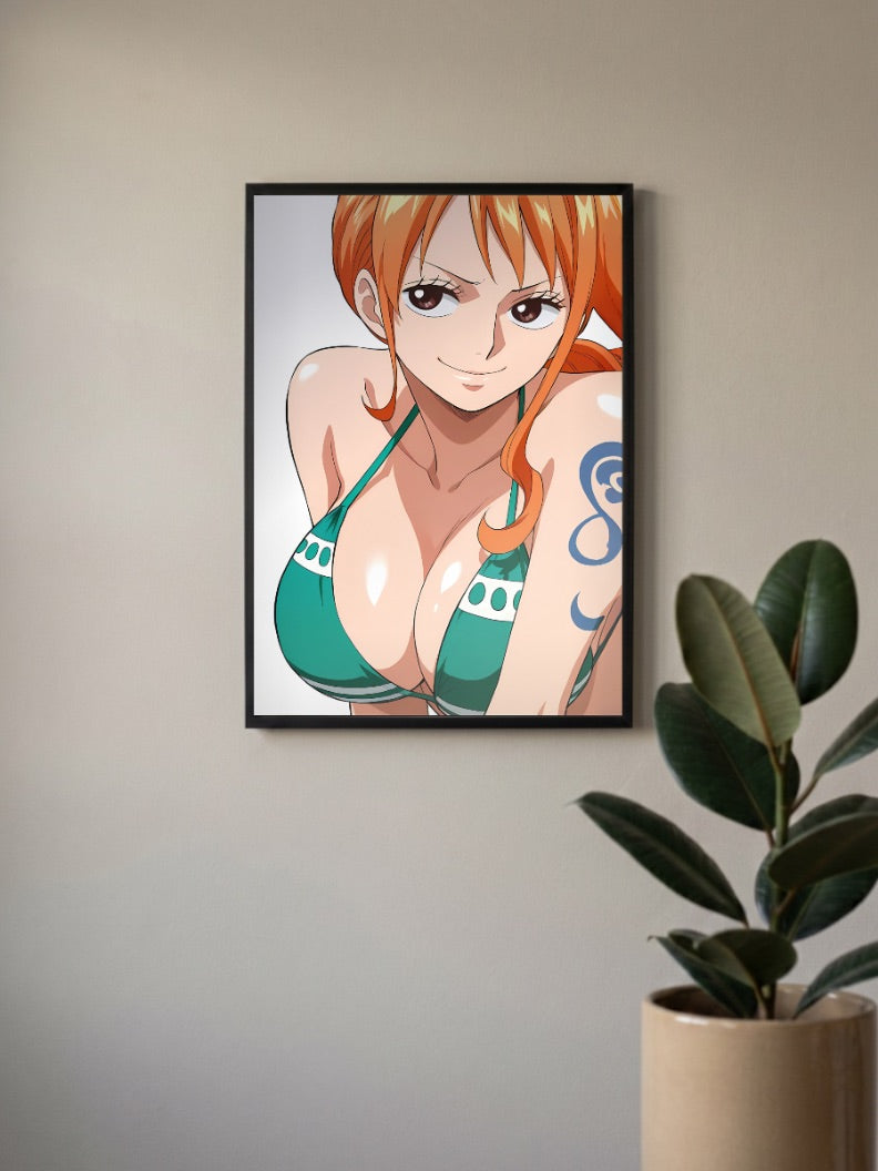 Nami Bikini Portrait Art Anime Poster