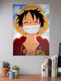 Luffy Straw Hat Simple Smile Anime Poster