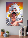 Luffy Gear 5 Purple Laugh Anime Poster