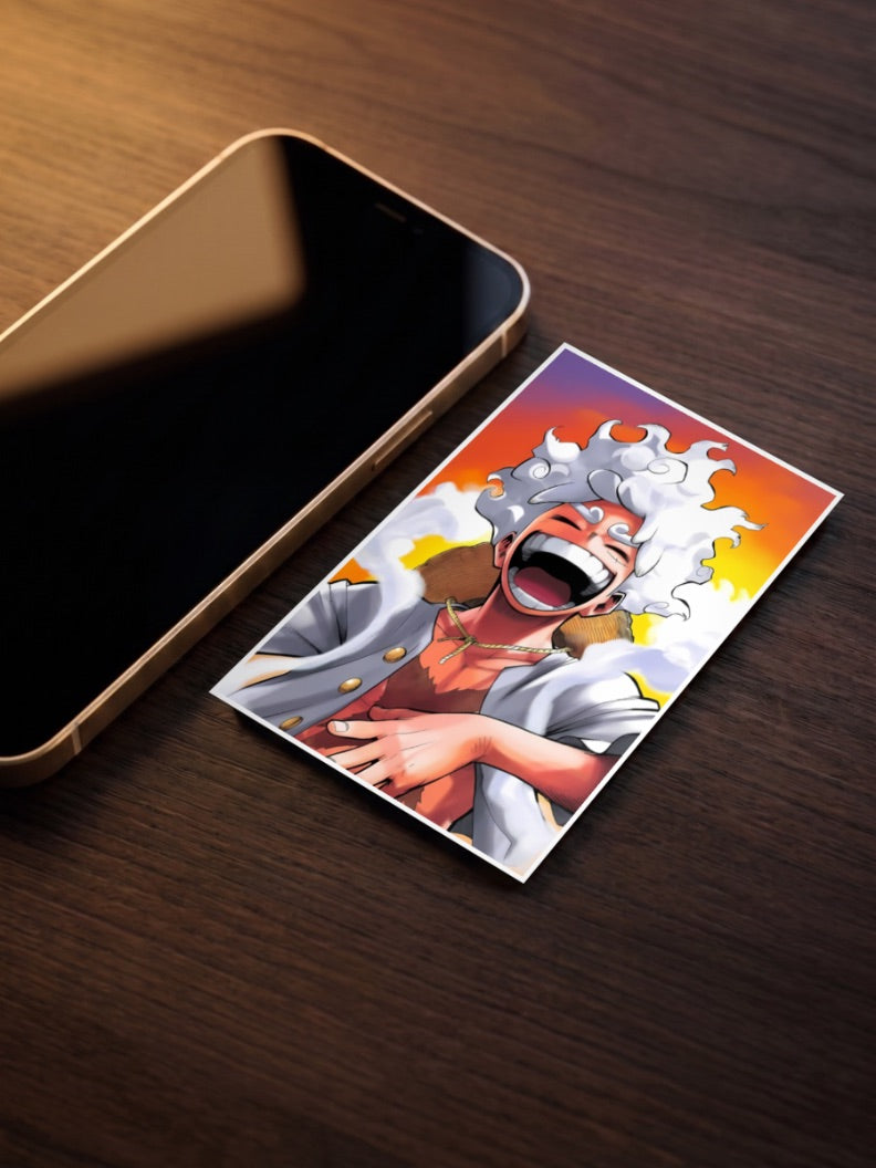 Luffy Gear 5 Purple Laugh Anime Poster