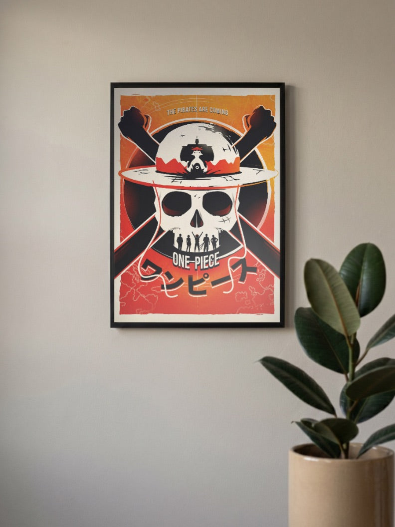 One Piece Pirates Coming Skull Anime Poster