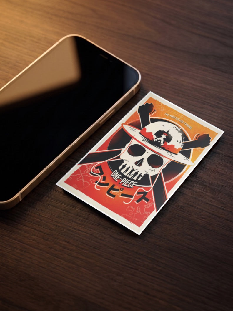 One Piece Pirates Coming Skull Anime Poster