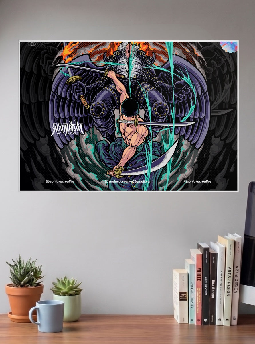Zoro Three Swords Anime Poster