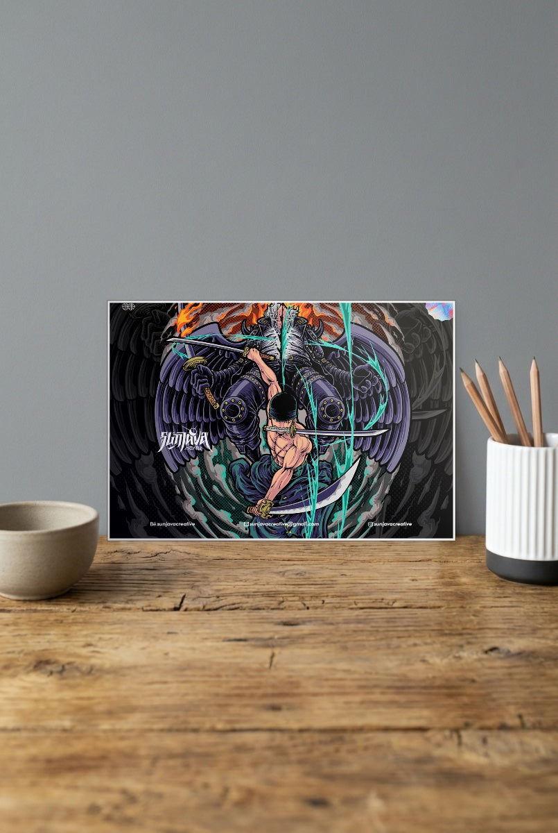Zoro Three Swords Anime Poster