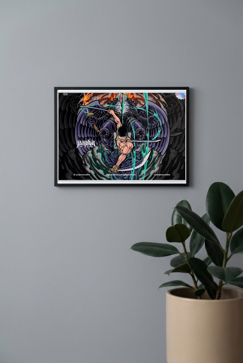 Zoro Three Swords Anime Poster