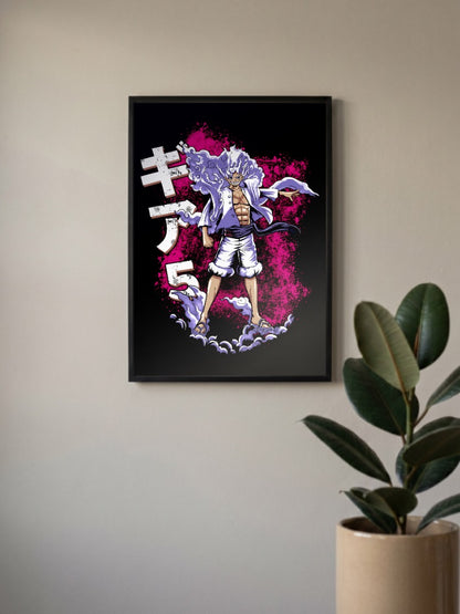 Luffy Gear 5 Full Body Art Anime Poster