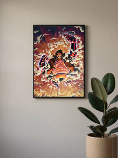 Luffy Gear 4 Boundman Art Anime Poster