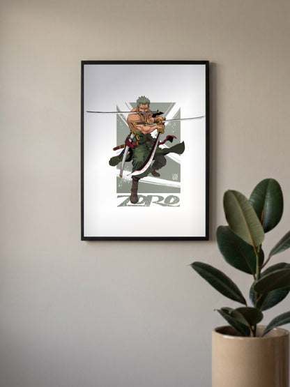 Zoro With 3 Swords Poster