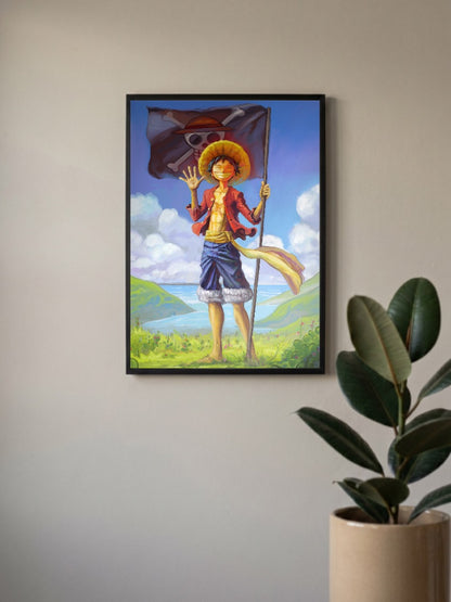 Luffy with Flag Poster