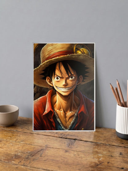 Luffy Determined Portrait Art Anime Poster