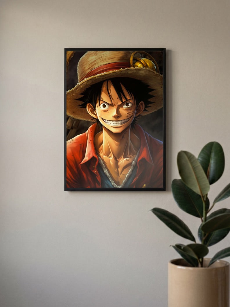 Luffy Determined Portrait Art Anime Poster