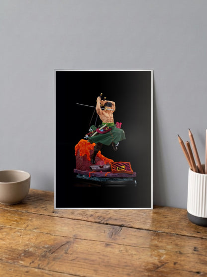 Zoro with Katanas Figurine Poster
