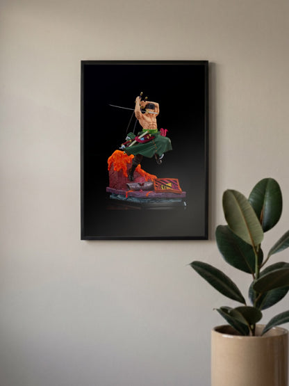 Zoro with Katanas Figurine Poster