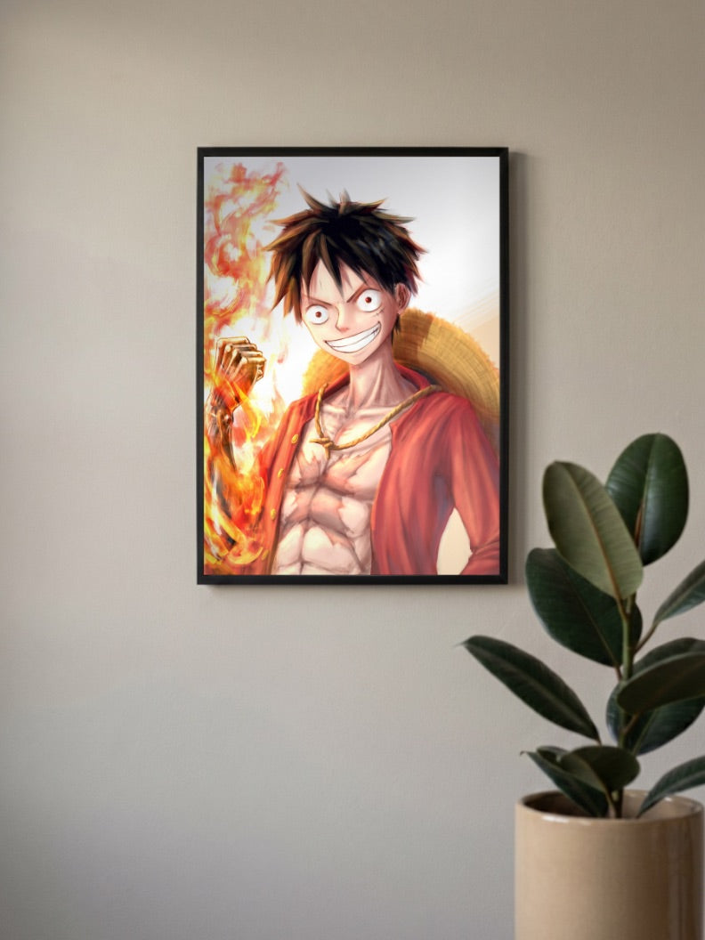 Luffy Fury One Piece Anime Poster