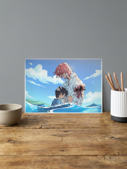 Luffy And Shanks Poster