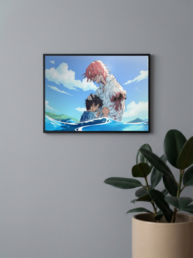 Luffy And Shanks Poster