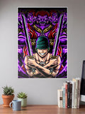 Zoro and red cyber punk Poster