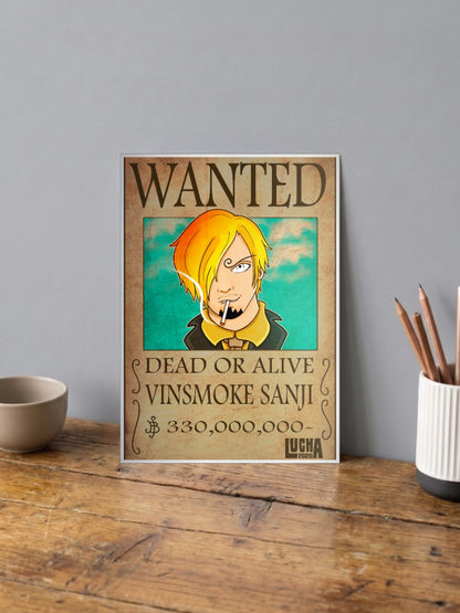 Vinsmoke Sanji Wanted Caricature Poster