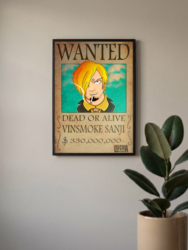 Vinsmoke Sanji Wanted Caricature Poster