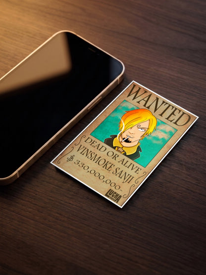 Vinsmoke Sanji Wanted Caricature Poster