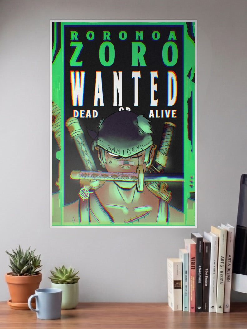 Zoro Wanted Green Rage Poster