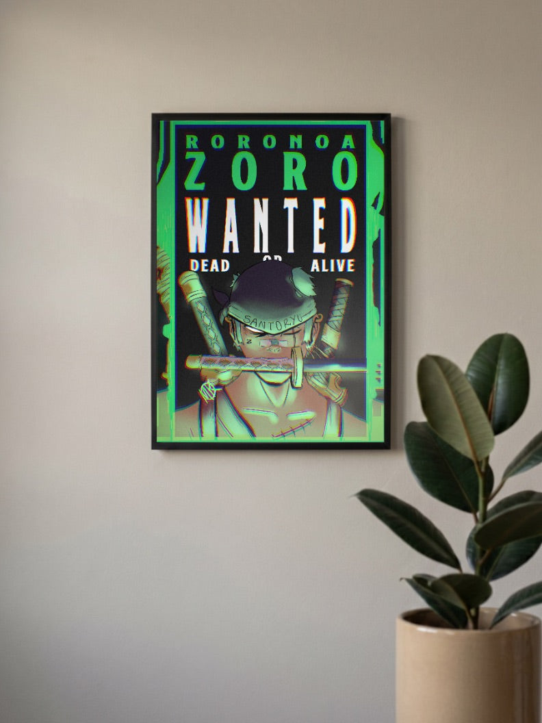 Zoro Wanted Green Rage Poster
