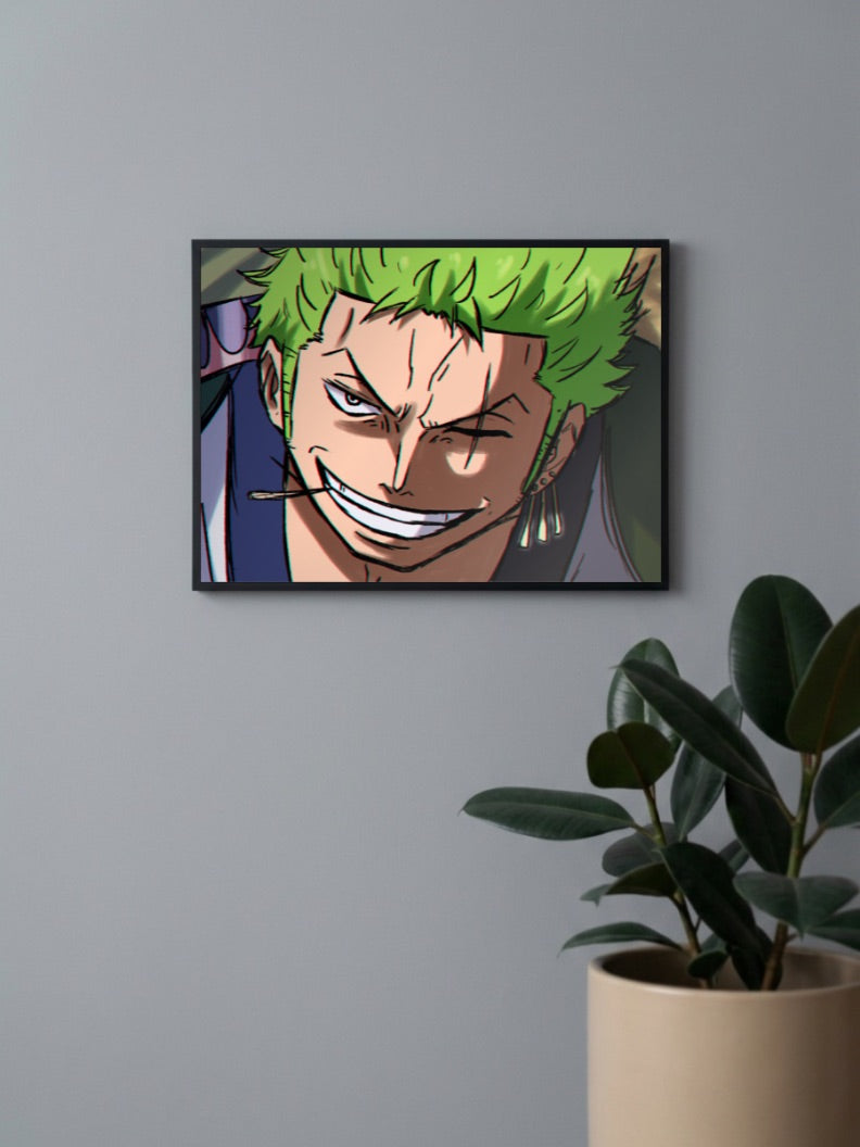 Zoro Rage Mode Smile Landscape Poster