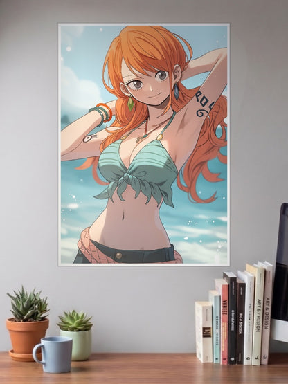 Nami Beach One Piece Poster