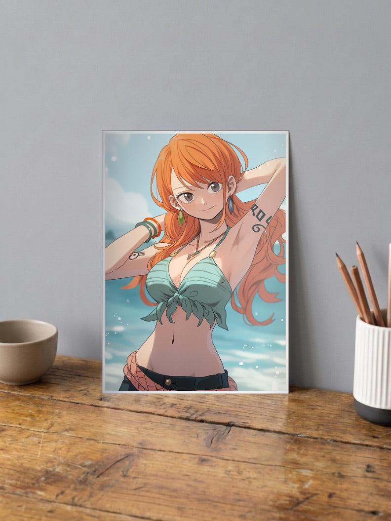 Nami Beach One Piece Poster