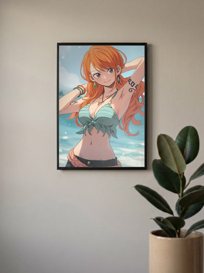 Nami Beach One Piece Poster