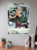 Roronoa Zoro With his Katanas Anime Poster