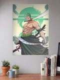 Zoro Red Logo Action Art Anime Poster