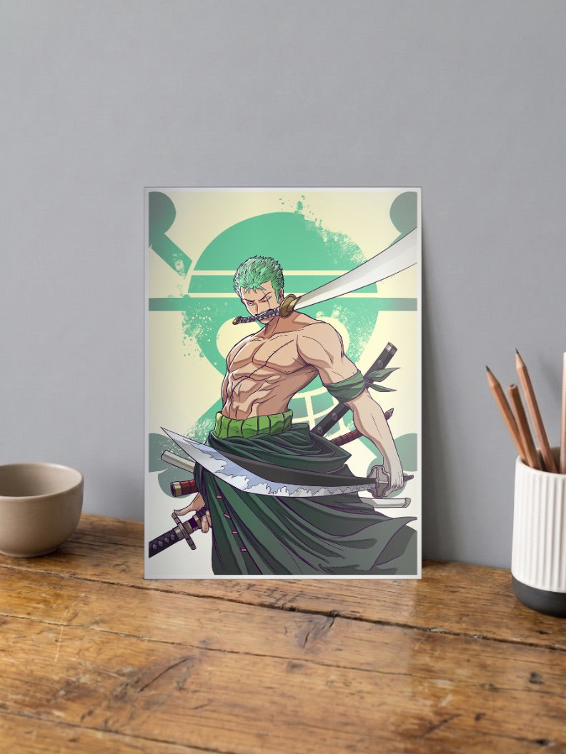 Zoro Red Logo Action Art Anime Poster