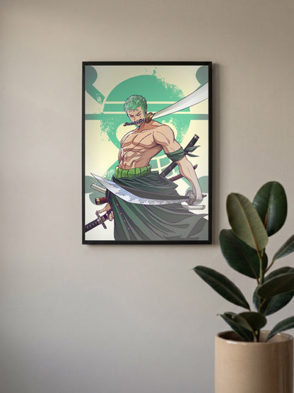 Zoro Red Logo Action Art Anime Poster