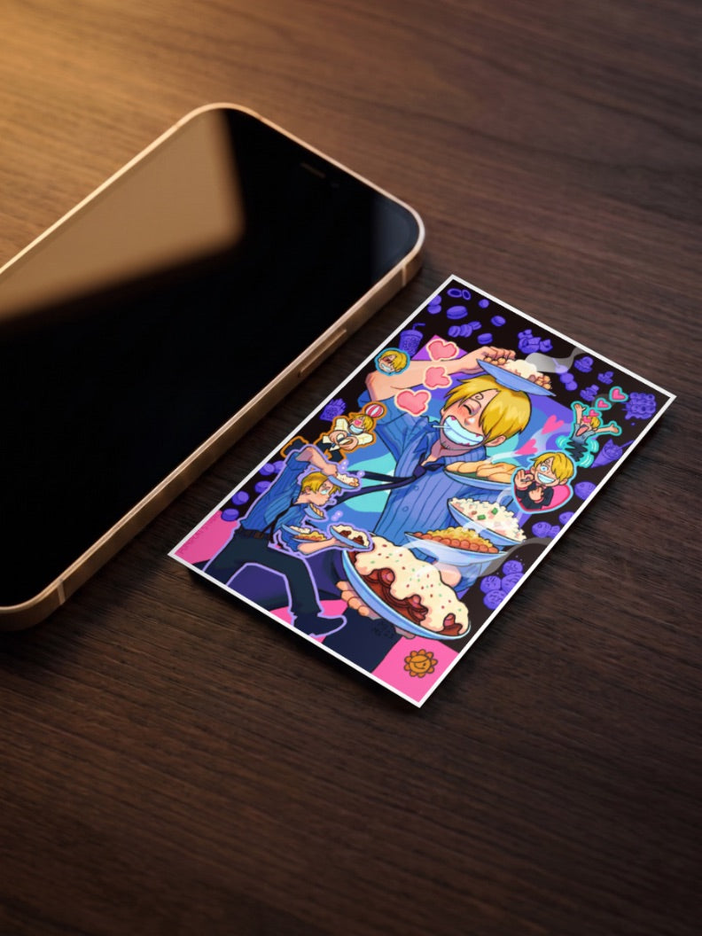 Sanji Cooking Scene Art Anime Poster