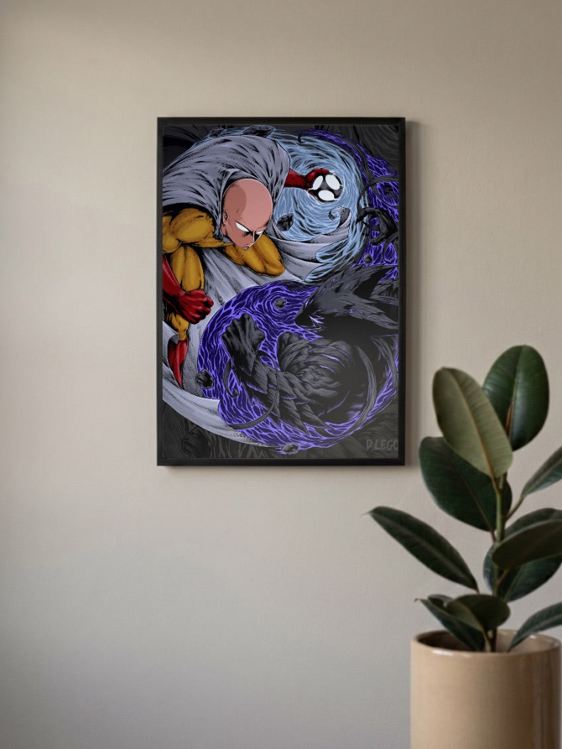 Saitama vs Garou Poster