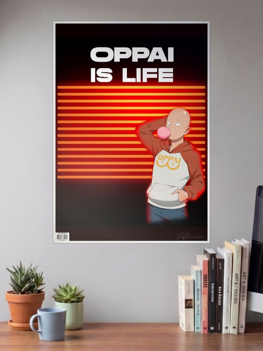 Oppai is Life One Punch Man Poster